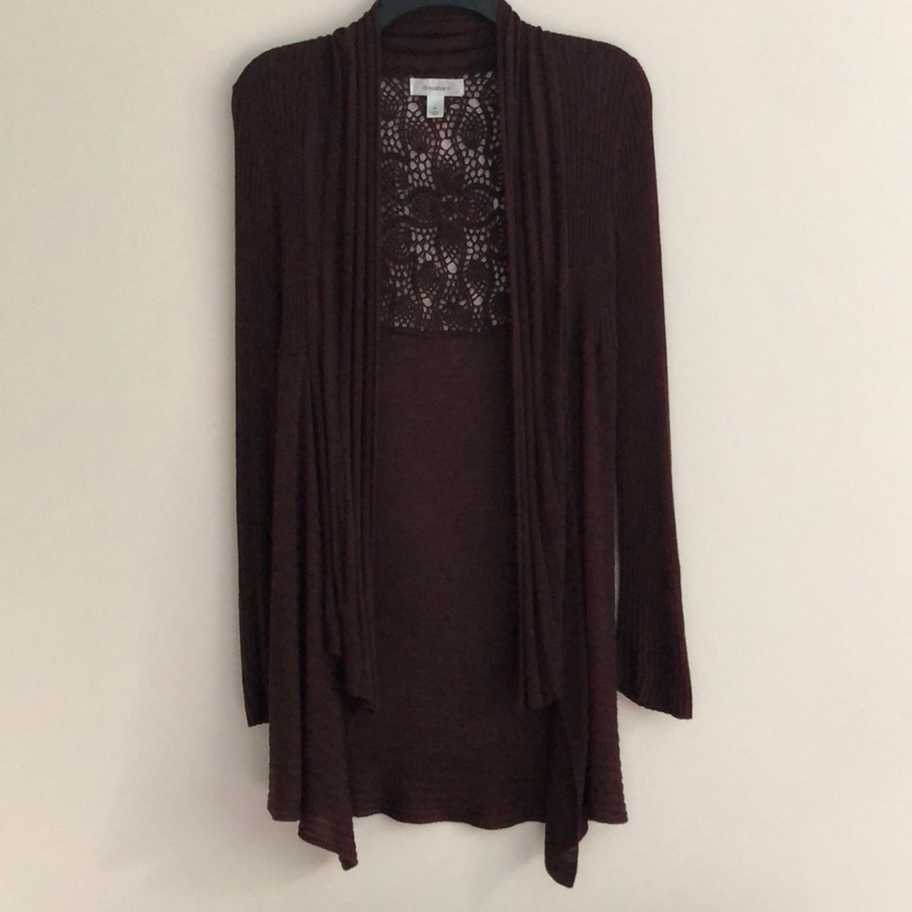 Brown High-Low Long Sleeve Cardigan